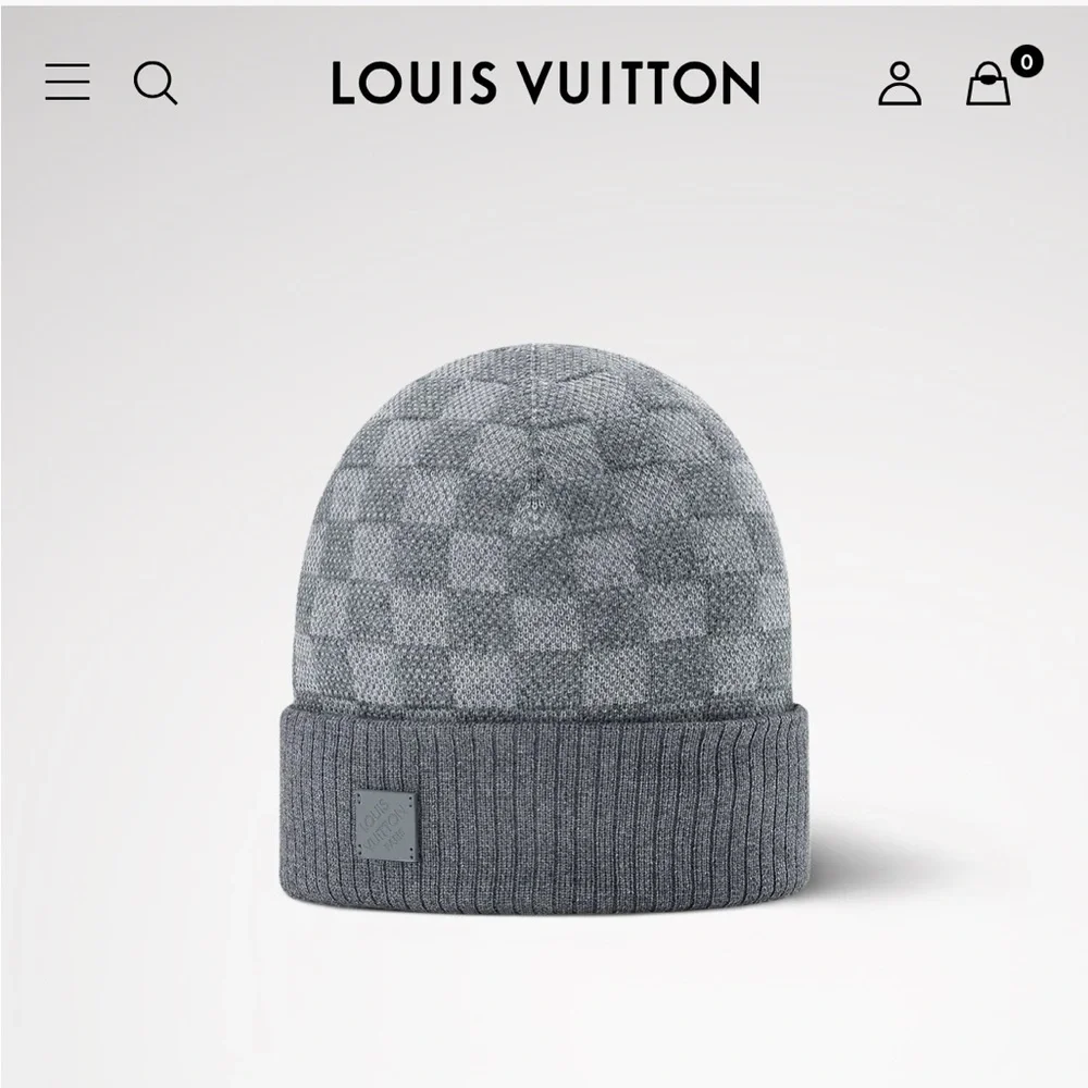 Louis Vuitton | Accessories | Louis Vuitton Gray Checkered Beanie